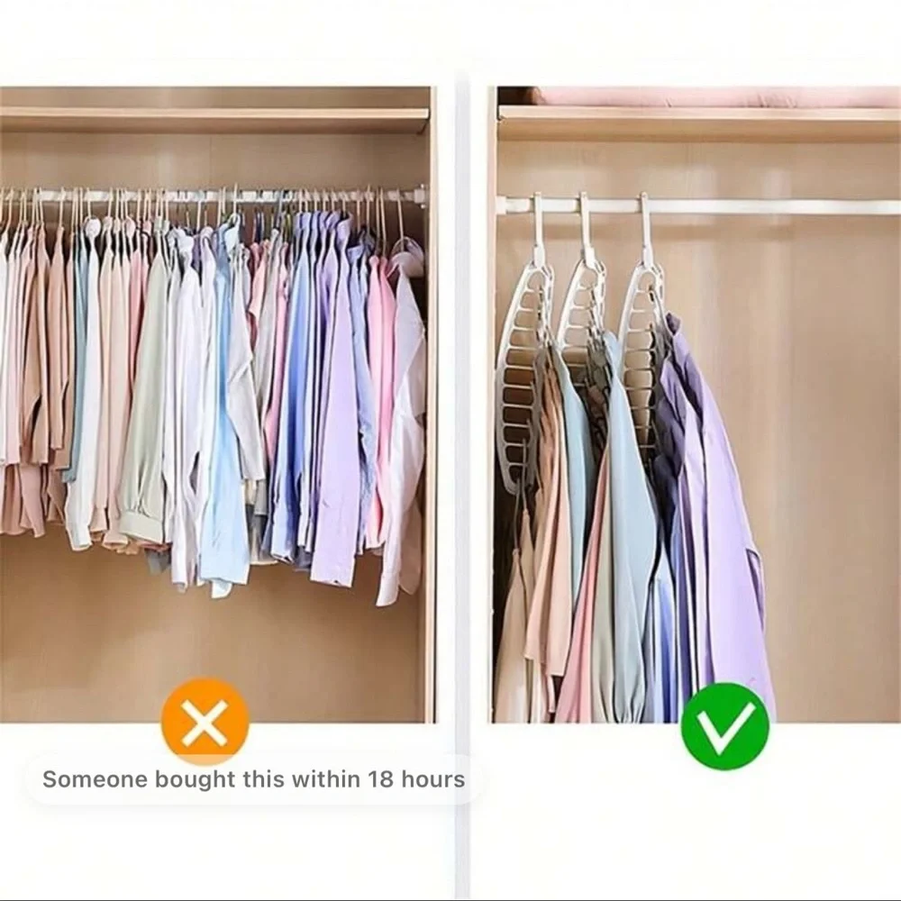 white space saving closet hanger | 360 spin rotation